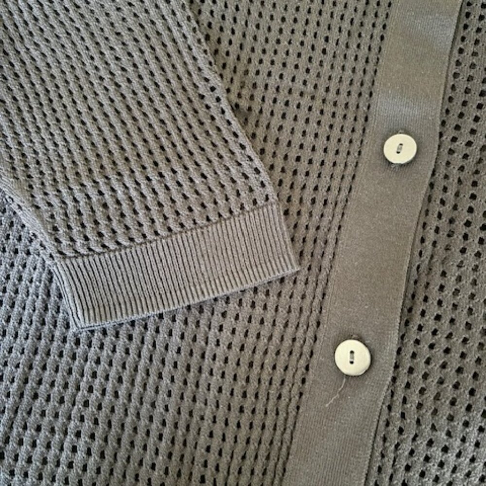 NWT Chico's Pointelle Collared Cardigan in Black - Picture 11 of 11